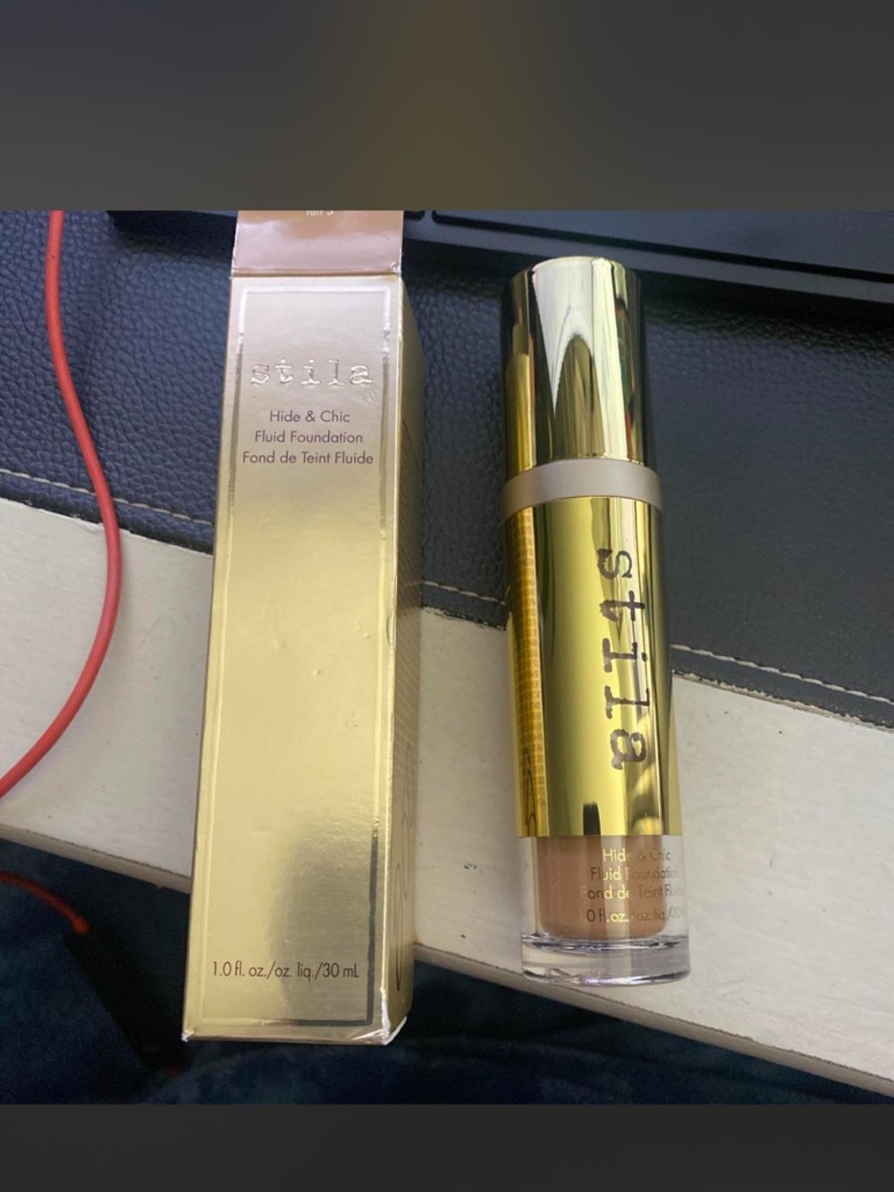 Stila Hide & Chic Fluid Foundation in Gold Packaging
